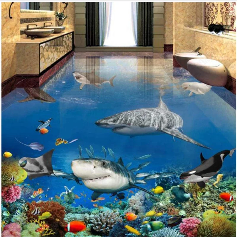 Shark Sea Floor Mural