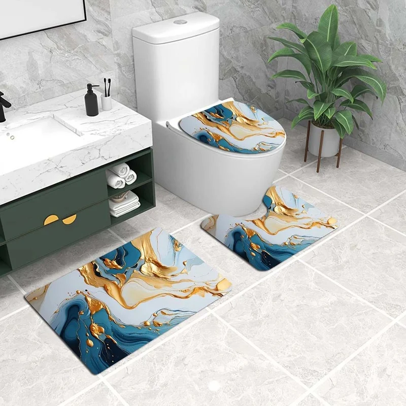 Künstlerisches Marmor Druck Badmatte Set