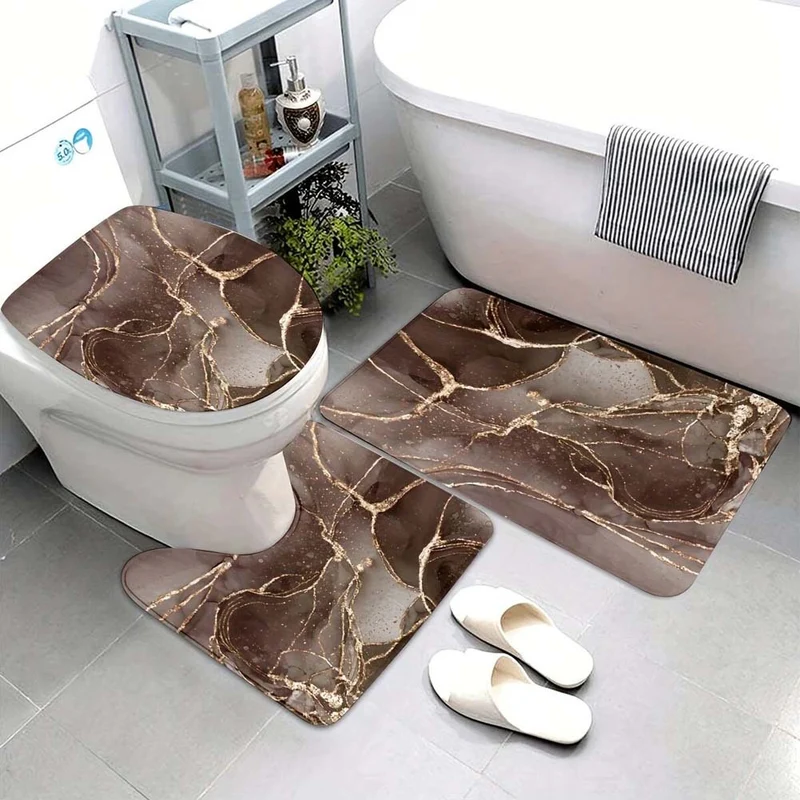 Künstlerisches Marmor Druck Badmatte Set