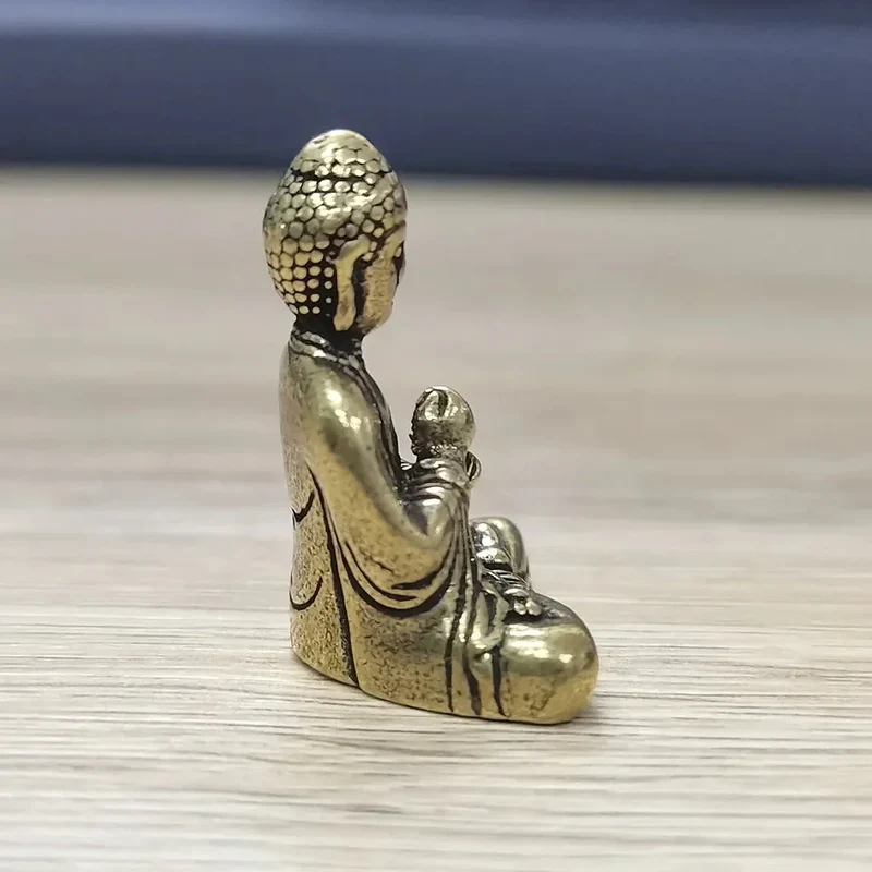 Skanto | 10-teilige Mini Messing Sitzende Buddha Statue Figur für Reisen Buddhismus Verehrung Home Office Schreibtisch Dekoration