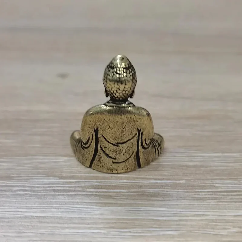 Skanto | 10-teilige Mini Messing Sitzende Buddha Statue Figur für Reisen Buddhismus Verehrung Home Office Schreibtisch Dekoration