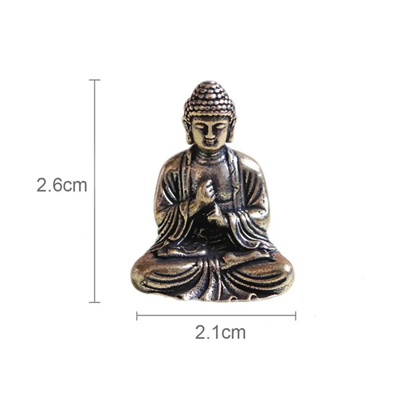 Skanto | 10-teilige Mini Messing Sitzende Buddha Statue Figur für Reisen Buddhismus Verehrung Home Office Schreibtisch Dekoration