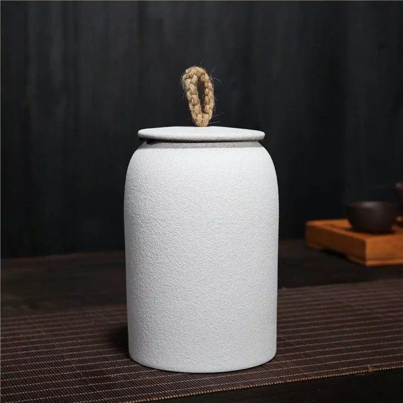 Skanto | Japanische Keramik Teedose, Retro Steingut, Luftdicht, Gong-Fu Keramikgefäß, für Süßigkeiten, Teezeremonie Zubehör