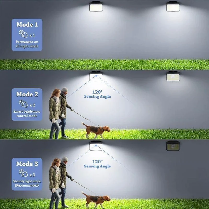 4er Set Solar Wandleuchte Außenleuchte Kaltweiß