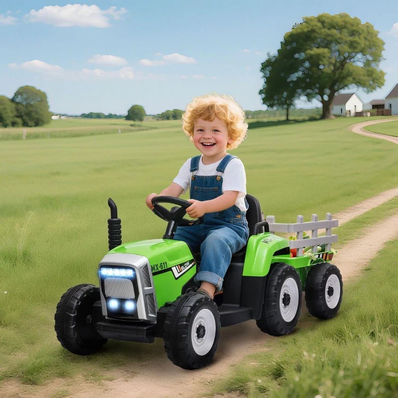 Kinder Elektro Traktor mit Anhänger 12V