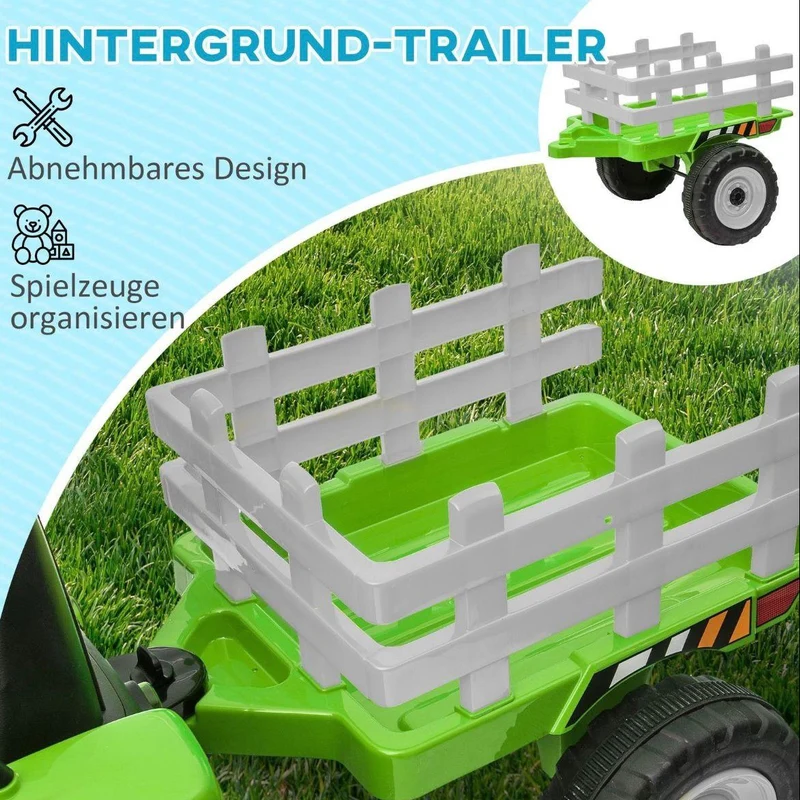 Kinder Elektro Traktor mit Anhänger 12V