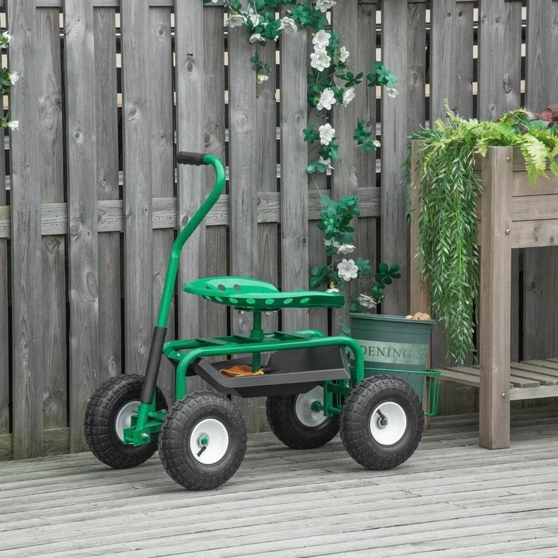 Gartenwagen mit Sitz Rollsitz Gartenarbeit