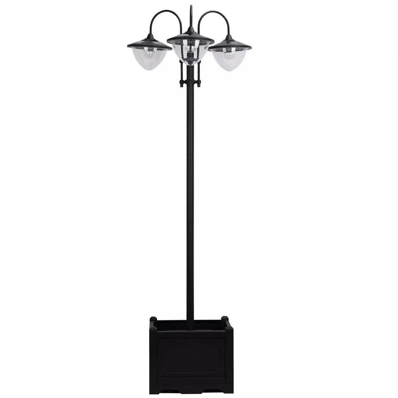 Solar Gartenleuchte 3 Lampenschirme Außenleuchte 189cm