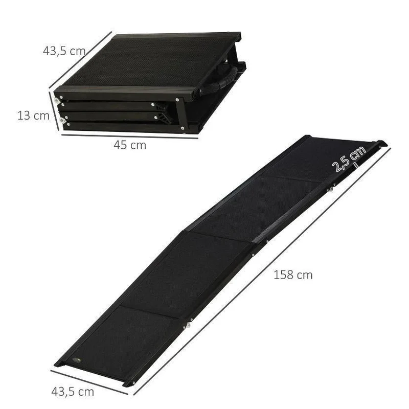 Hunderampe Auto Klappbar 158 cm Einstiegshilfe Haustier