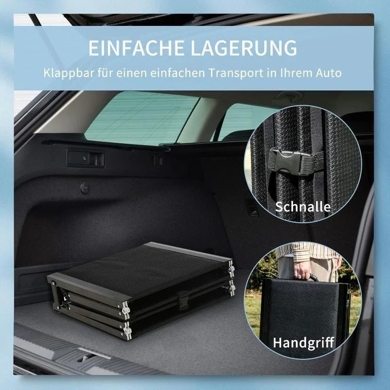 Hunderampe Auto Klappbar 158 cm Einstiegshilfe Haustier