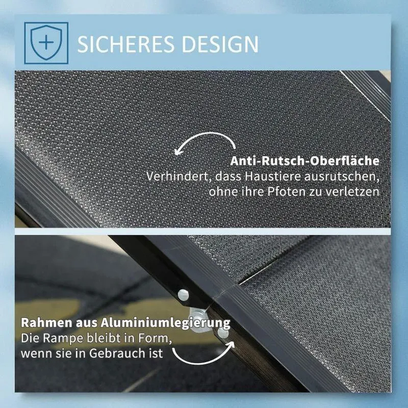 Hunderampe Auto Klappbar 158 cm Einstiegshilfe Haustier