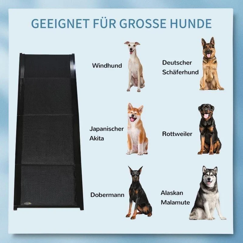 Hunderampe Auto Klappbar 158 cm Einstiegshilfe Haustier