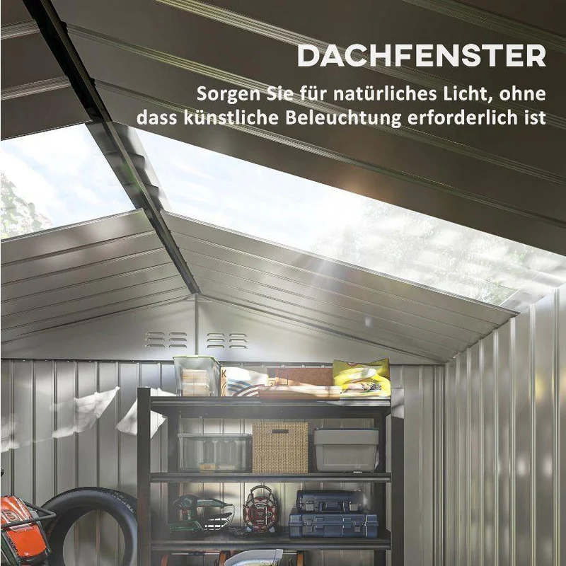 Gerätehaus Metall 4,9 m² Gartenhaus Stahl Geräte Schuppen