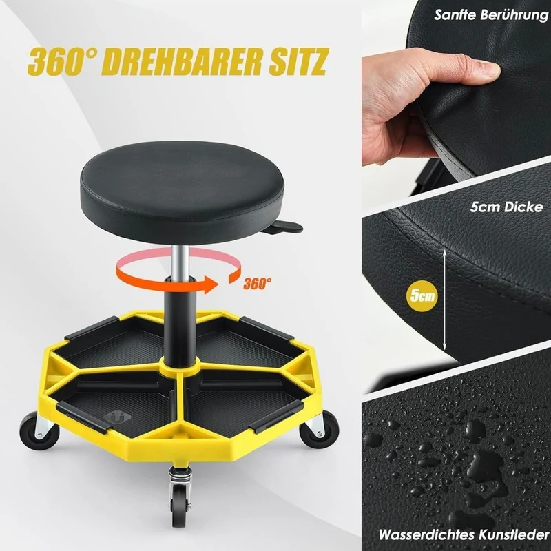 Werkstatthocker höhenverstellbar Rollhocker