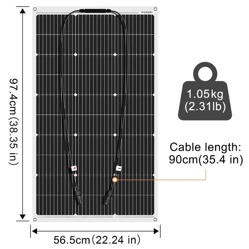 4×100W Flexibles Solarpanel Set 400W 12V ultradünn
