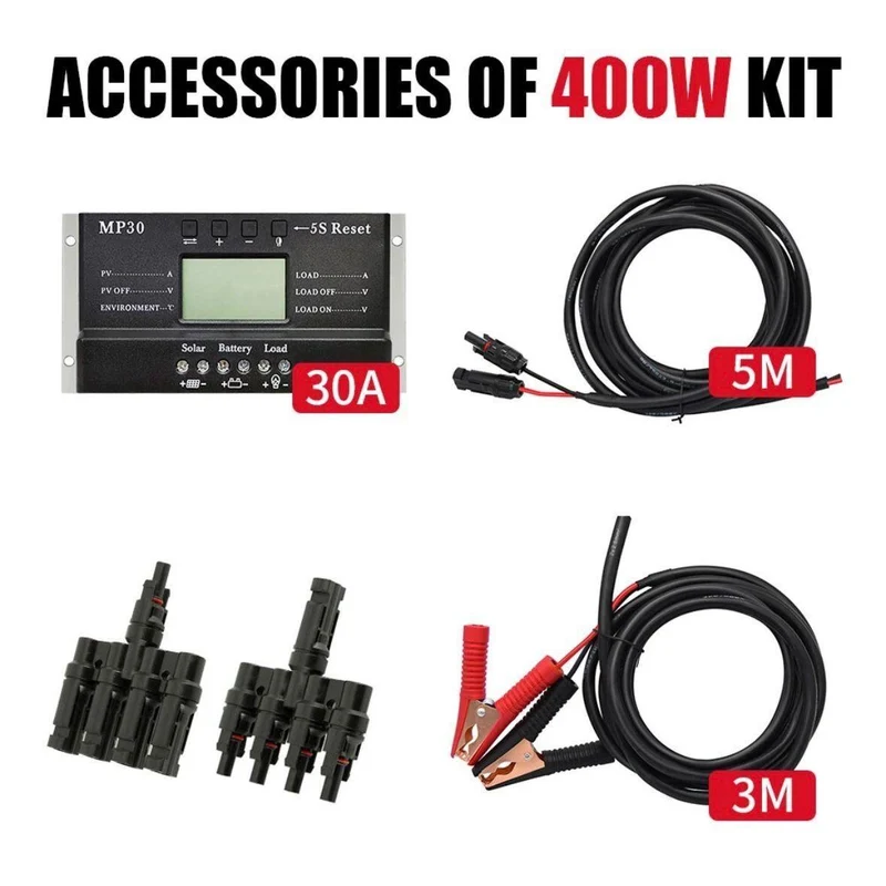 4×100W Flexibles Solarpanel Set 400W 12V ultradünn
