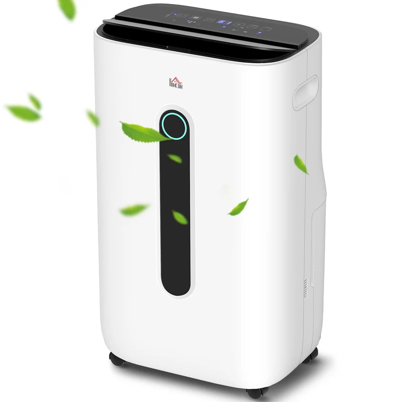 20L/Day Dehumidifier with Air Purifier and HEPA Filter for Home Laundry Basement, White
