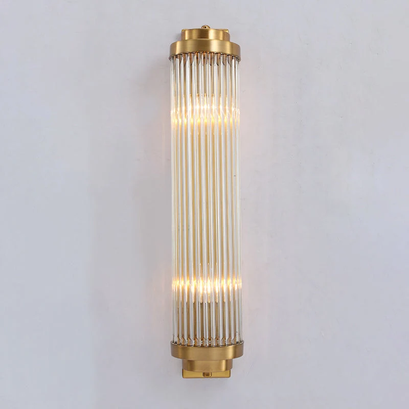 Karnz Kristall-Wandleuchte 2-flammig Säulenform Gold