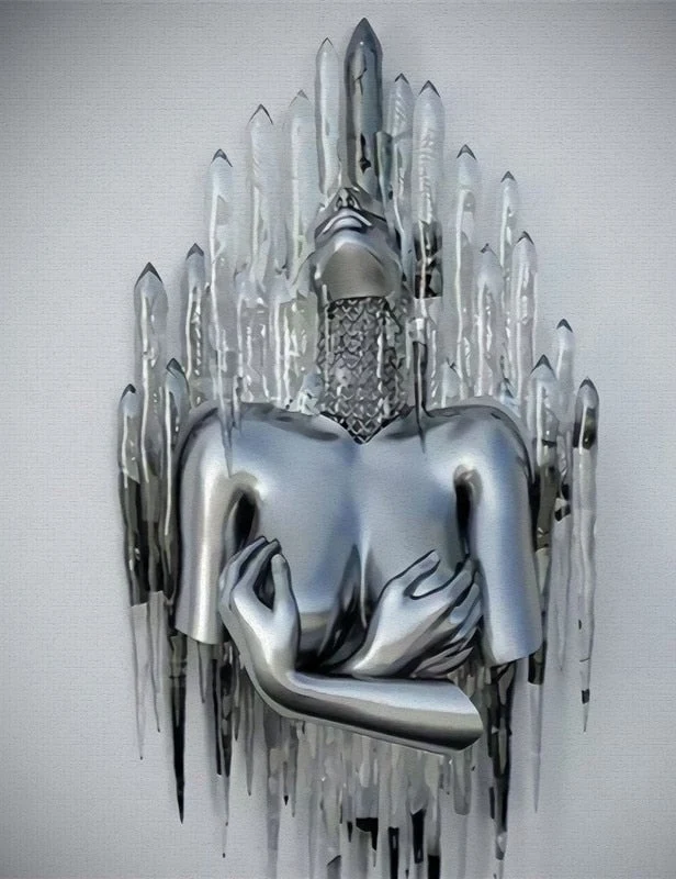 Skanto | Metallfiguren Statuen Abstraktes Leinwandgemälde Paar Wandkunst Liebes-Skulptur Poster Druck Wohnkultur Wohnzimmer Geschenke