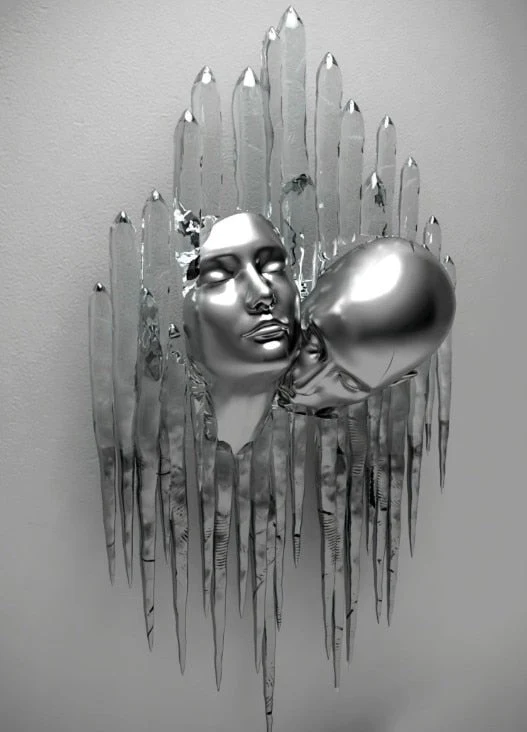 Skanto | Metallfiguren Statuen Abstraktes Leinwandgemälde Paar Wandkunst Liebes-Skulptur Poster Druck Wohnkultur Wohnzimmer Geschenke