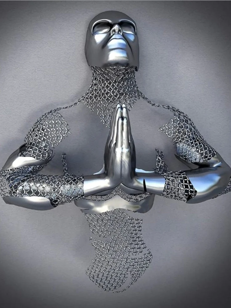 Skanto | Metallfiguren Statuen Abstraktes Leinwandgemälde Paar Wandkunst Liebes-Skulptur Poster Druck Wohnkultur Wohnzimmer Geschenke