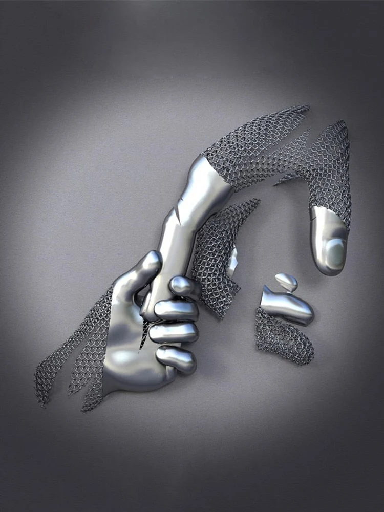 Skanto | Metallfiguren Statuen Abstraktes Leinwandgemälde Paar Wandkunst Liebes-Skulptur Poster Druck Wohnkultur Wohnzimmer Geschenke