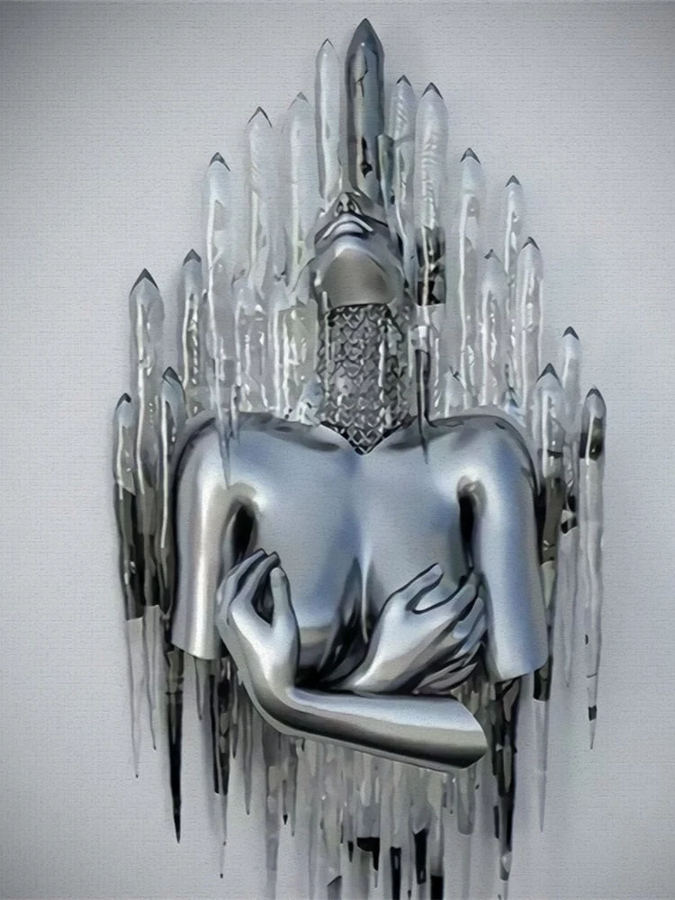 Skanto | Metallfiguren Statuen Abstraktes Leinwandgemälde Paar Wandkunst Liebes-Skulptur Poster Druck Wohnkultur Wohnzimmer Geschenke