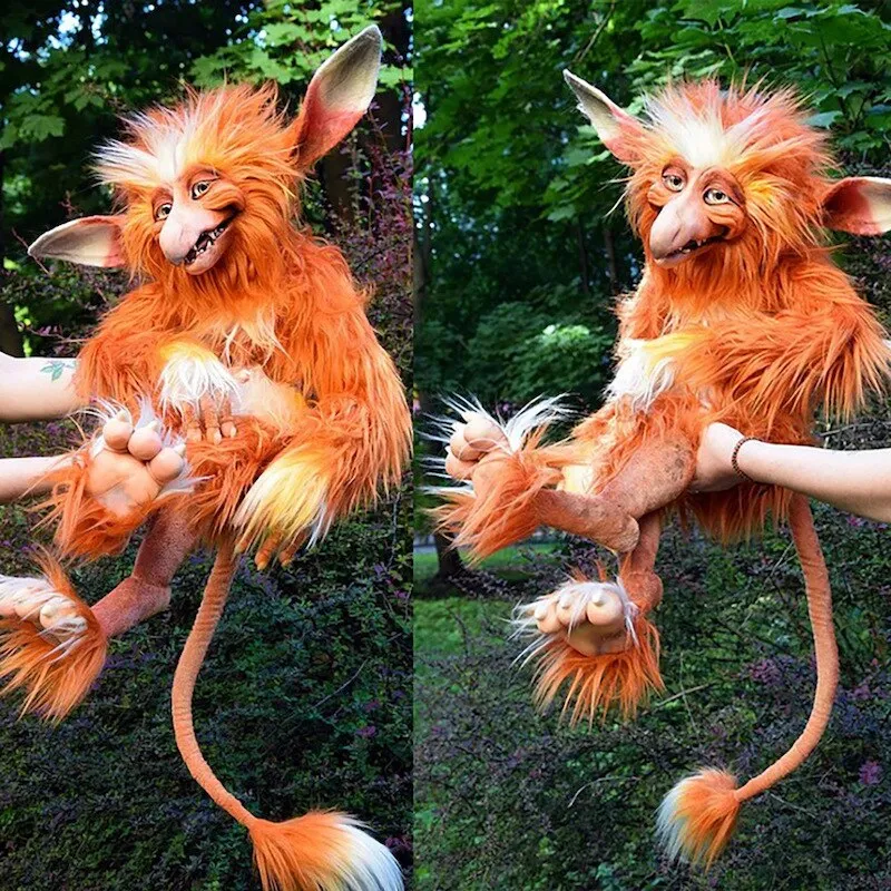 Skanto | Labyrinth Plüschpuppe Irrgarten Wurm Rote Haare Großmaul Monster Tier Plüschtier Süßes Lustiges Geschenk Plüschpuppe Wohnkultur