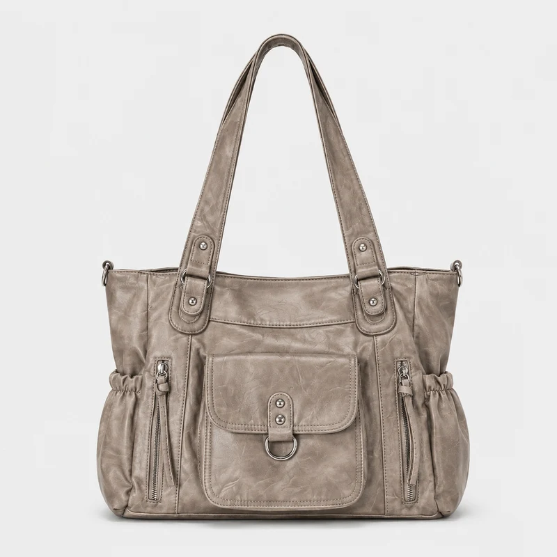 Geräumige Multifunktions-Leder-Handtasche
