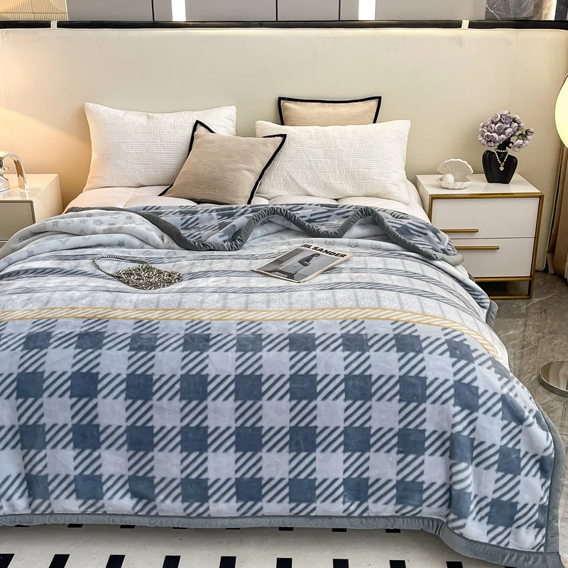 Blumengemusterte Fleece-Wurfdecke Karnz