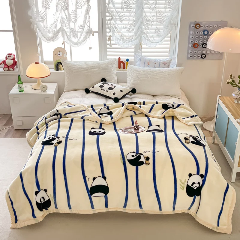 Blumengemusterte Fleece-Wurfdecke Karnz