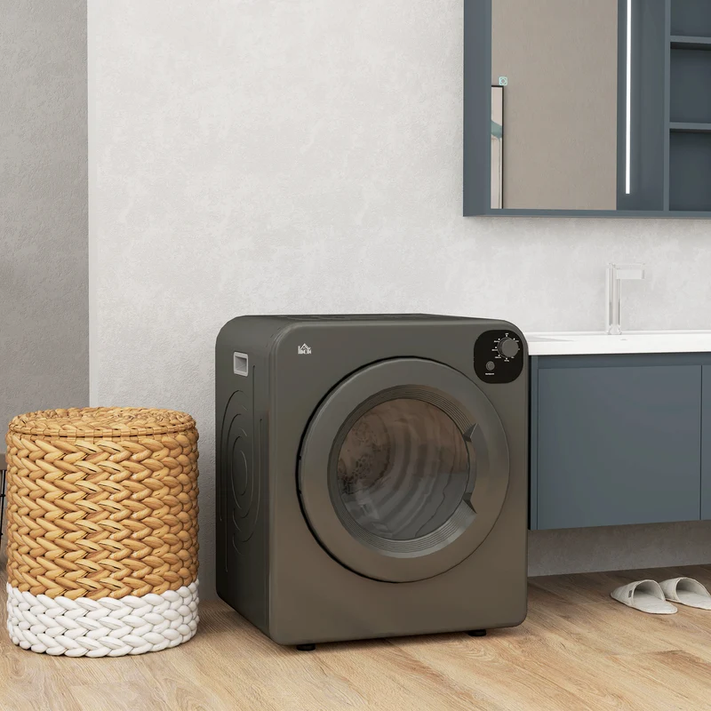 3.22 Cu. Ft. Portable Dryer w/7 Modes & 13.2lbs Capacity, 1300W Electric Tumble Dryer, Grey