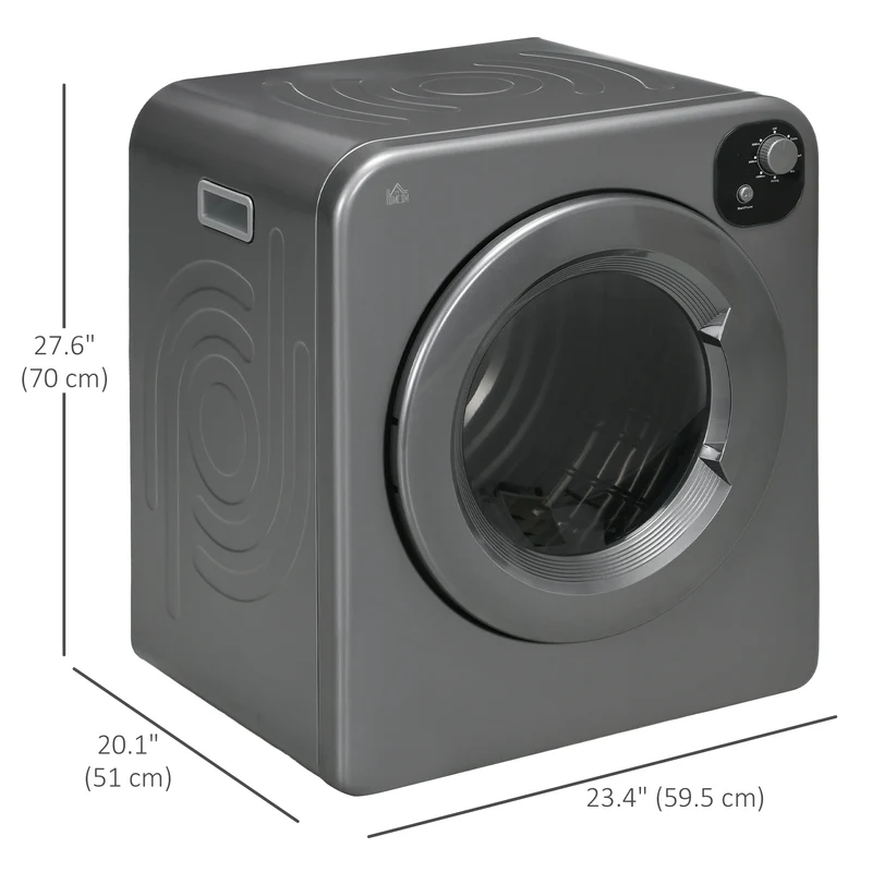 3.22 Cu. Ft. Portable Dryer w/7 Modes & 13.2lbs Capacity, 1300W Electric Tumble Dryer, Grey