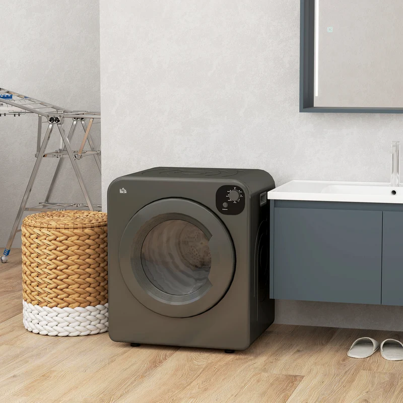 3.22 Cu. Ft. Portable Dryer w/7 Modes & 13.2lbs Capacity, 1300W Electric Tumble Dryer, Grey