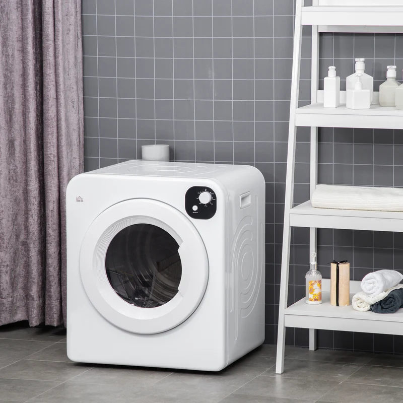 3.22 Cu. Ft. Portable Dryer w/7 Modes & 13.2lbs Capacity, 1300W Electric Tumble Dryer, White
