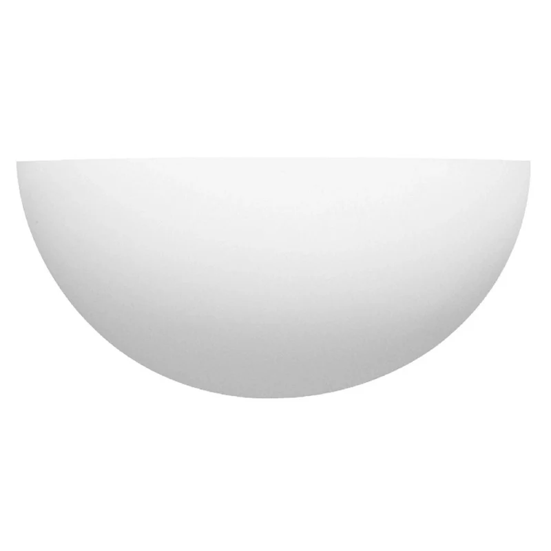 Skanto | Weißer Gips Vintage Halbrund Halbmond Überstreichbarer Wandstrahler 30cm