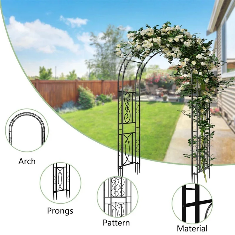Rosenbogen Metall Gartenbogen Rankhilfe Schwarz Eisen