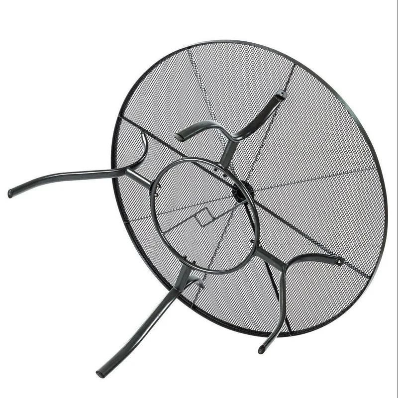 Gartentisch rund Metall 120cm Anthrazit mit Sonnenschirmloch