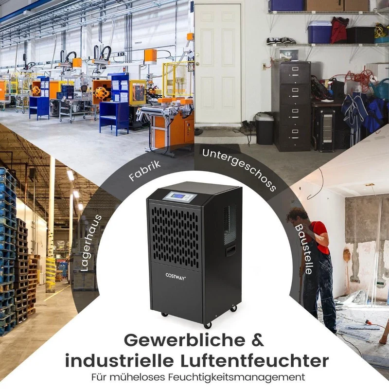 Industrieller Luftentfeuchter Bautrockner 118L Metall Gewerbe