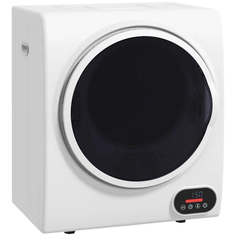 1.5 cu.ft Electric Portable Compact Laundry Clothes Dryer with Stainless Steel Drum, White