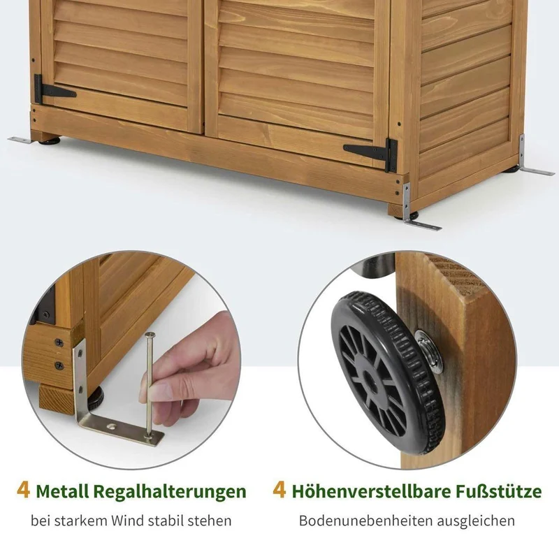 Gartenschrank Geräteschrank Holz Outdoor Geräteschuppen Garten