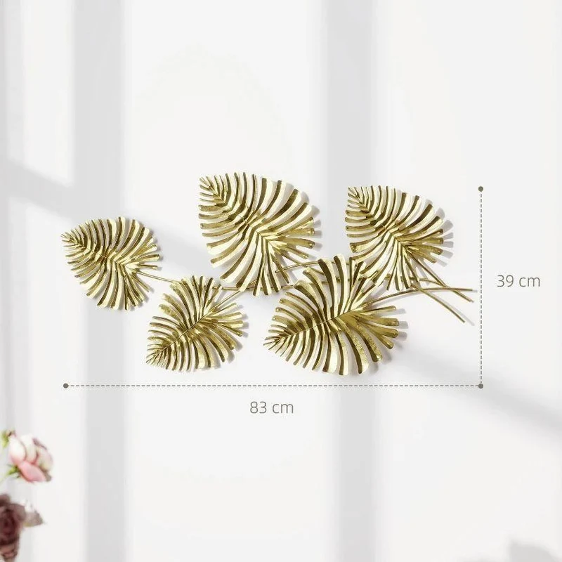 Metall Wandbild Monstera Gold Wanddeko Blätter