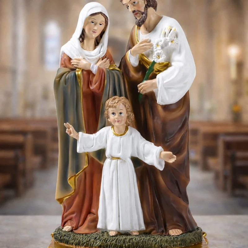 Heilige Familie Statue Figur Kunstharz Deko