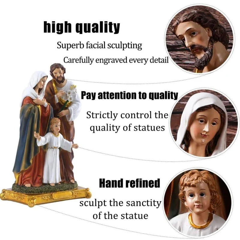Heilige Familie Statue Figur Kunstharz Deko