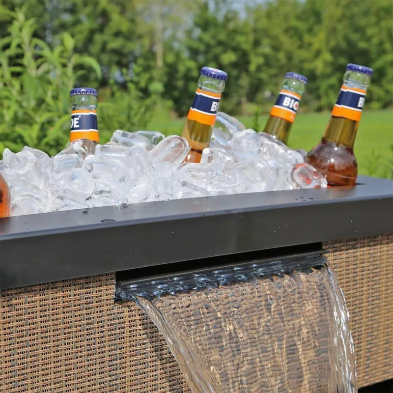 Terrassenteich Miniteich Wasserfall LED Garten Balkon Set