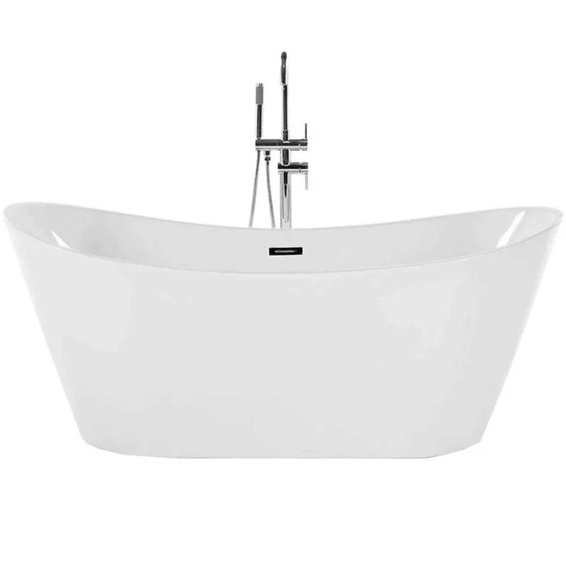 Freistehende Badewanne 180cm Acryl Oval Weiß Doppelseitig