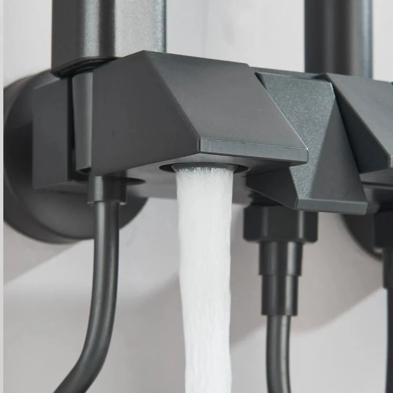 Duschsystem Grau mit Thermostat Regendusche + Handbrause Komplettset