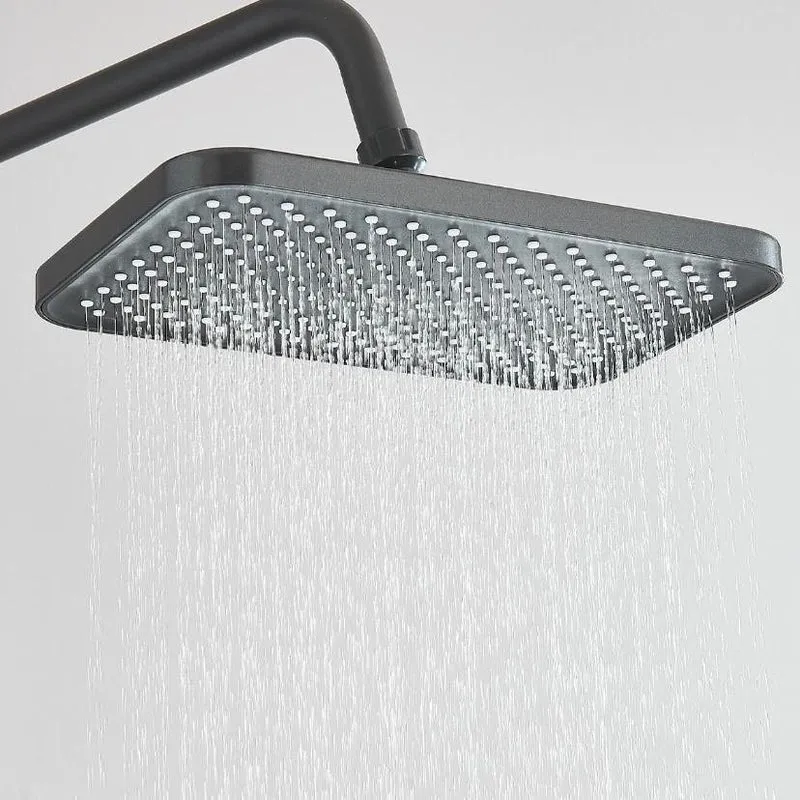 Duschsystem Grau mit Thermostat Regendusche + Handbrause Komplettset
