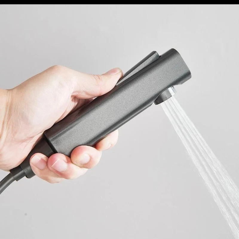 Duschsystem Grau mit Thermostat Regendusche + Handbrause Komplettset