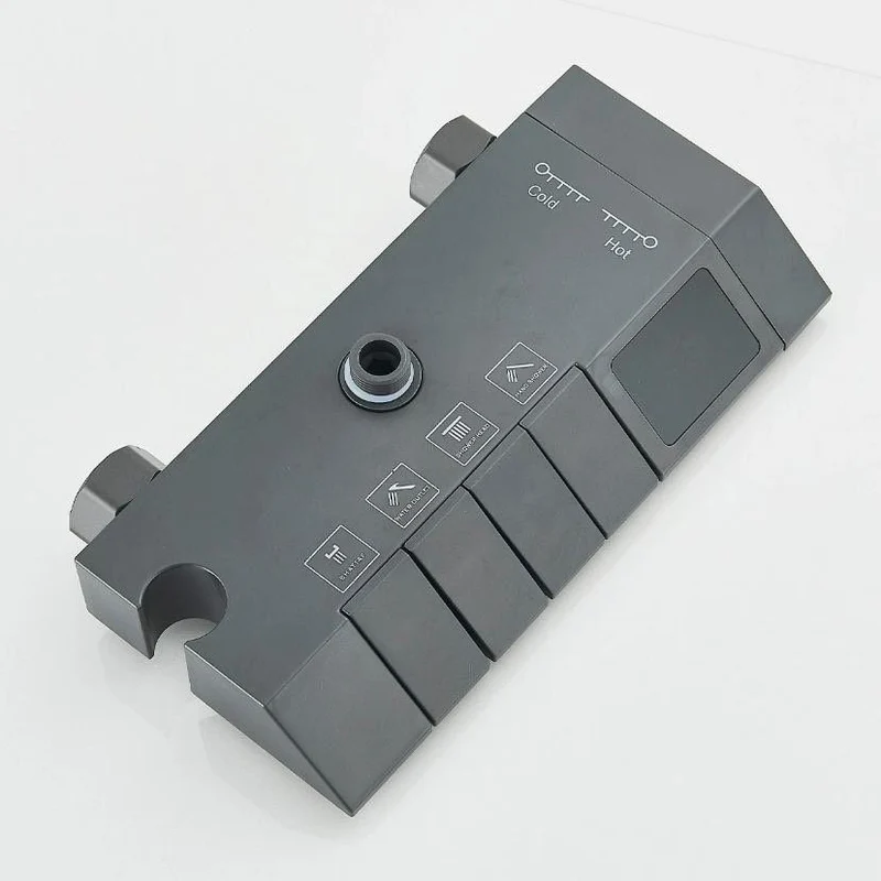 Duschsystem Grau mit Thermostat Regendusche + Handbrause Komplettset